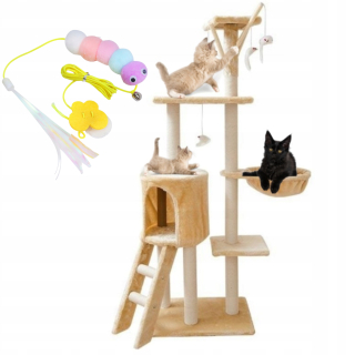 Vysoké škrabadlo, posteľ, škrabadlo, veža Homeek 101 - 160 cm